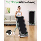Akluer Foldable Walking Pad with 13% Auto Incline, 2.5HP Under Desk Treadmill with Handlebar & Remote, LED Display for Home Office Running