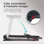 Tapis de course pliable intelligent Sunny Health & Fitness avec 15 niveaux d'inclinaison automatique, tapis de course large de 50 cm et connectivité Bluetooth via l'application SunnyFit