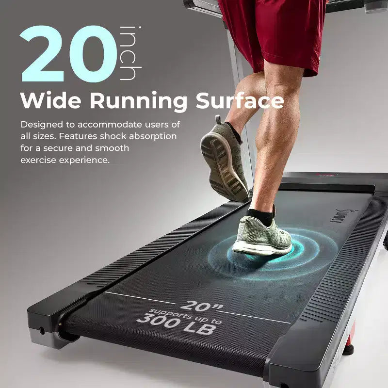 Tapis de course pliable intelligent Sunny Health & Fitness avec 15 niveaux d'inclinaison automatique, tapis de course large de 50 cm et connectivité Bluetooth via l'application SunnyFit