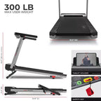 Tapis de course pliable intelligent Sunny Health & Fitness avec 15 niveaux d'inclinaison automatique, tapis de course large de 50 cm et connectivité Bluetooth via l'application SunnyFit