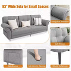 Seater Sofa Couch with Deep Seats and Removable Pillows, 84 Mid Century Modern Upholstered Sofa, Comfy Couches for Living Room, Apartment