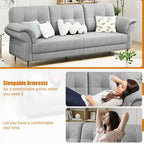 Seater Sofa Couch with Deep Seats and Removable Pillows, 84 Mid Century Modern Upholstered Sofa, Comfy Couches for Living Room, Apartment