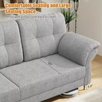 Seater Sofa Couch with Deep Seats and Removable Pillows, 84 Mid Century Modern Upholstered Sofa, Comfy Couches for Living Room, Apartment