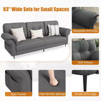 Seater Sofa Couch with Deep Seats and Removable Pillows, 84 Mid Century Modern Upholstered Sofa, Comfy Couches for Living Room, Apartment