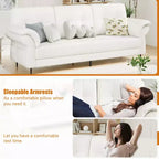 Seater Sofa Couch with Deep Seats and Removable Pillows, 84 Mid Century Modern Upholstered Sofa, Comfy Couches for Living Room, Apartment