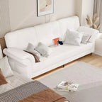 Seater Sofa Couch with Deep Seats and Removable Pillows, 84 Mid Century Modern Upholstered Sofa, Comfy Couches for Living Room, Apartment