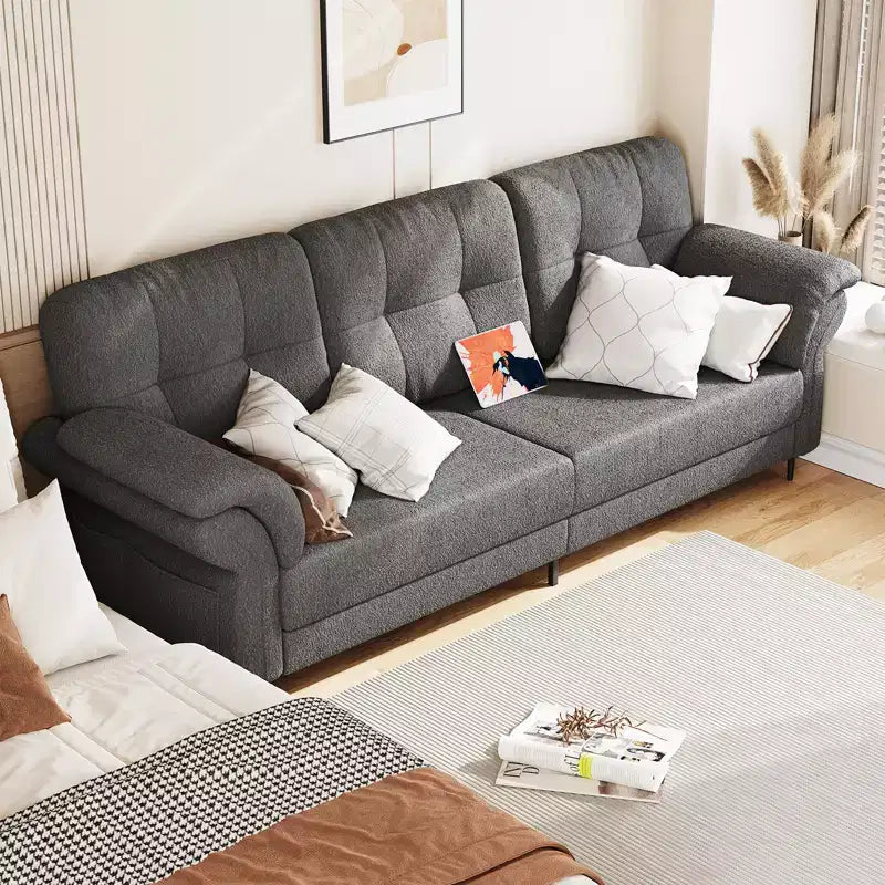Seater Sofa Couch with Deep Seats and Removable Pillows, 84 Mid Century Modern Upholstered Sofa, Comfy Couches for Living Room, Apartment