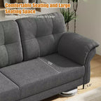 Seater Sofa Couch with Deep Seats and Removable Pillows, 84 Mid Century Modern Upholstered Sofa, Comfy Couches for Living Room, Apartment