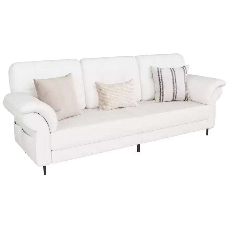 Seater Sofa Couch with Deep Seats and Removable Pillows, 84 Mid Century Modern Upholstered Sofa, Comfy Couches for Living Room, Apartment
