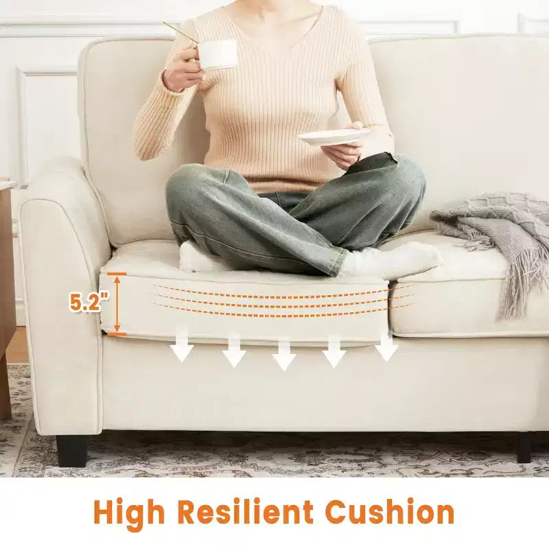 83 Inch Modern 3 Seater Sofa,Deep Seat Couch with Washable Detatchable Covers,Comfy Chenille Couch,Oversized Cloud Sofa for Living Room,Apartment