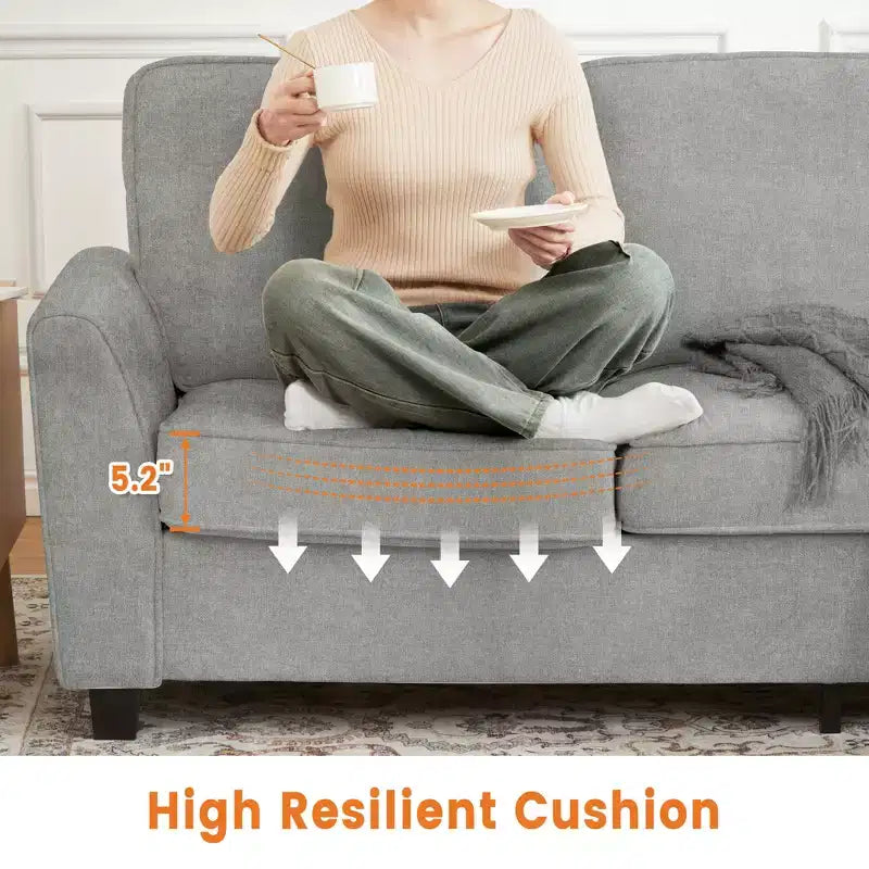 83 Inch Modern 3 Seater Sofa,Deep Seat Couch with Washable Detatchable Covers,Comfy Chenille Couch,Oversized Cloud Sofa for Living Room,Apartment