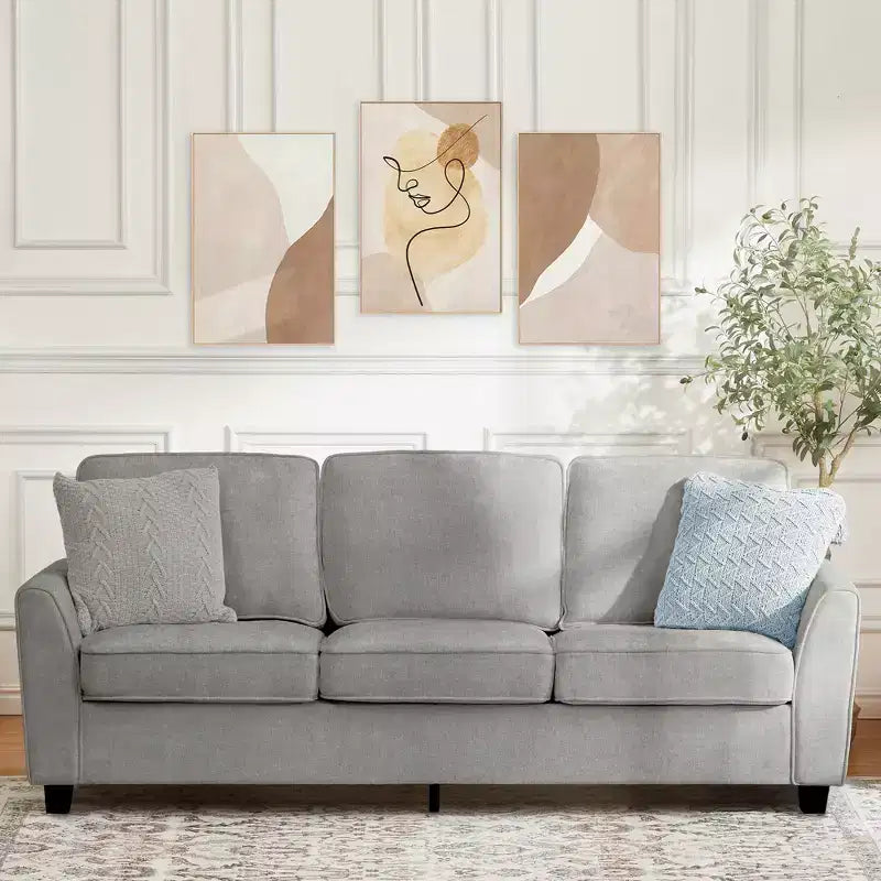 83 Inch Modern 3 Seater Sofa,Deep Seat Couch with Washable Detatchable Covers,Comfy Chenille Couch,Oversized Cloud Sofa for Living Room,Apartment