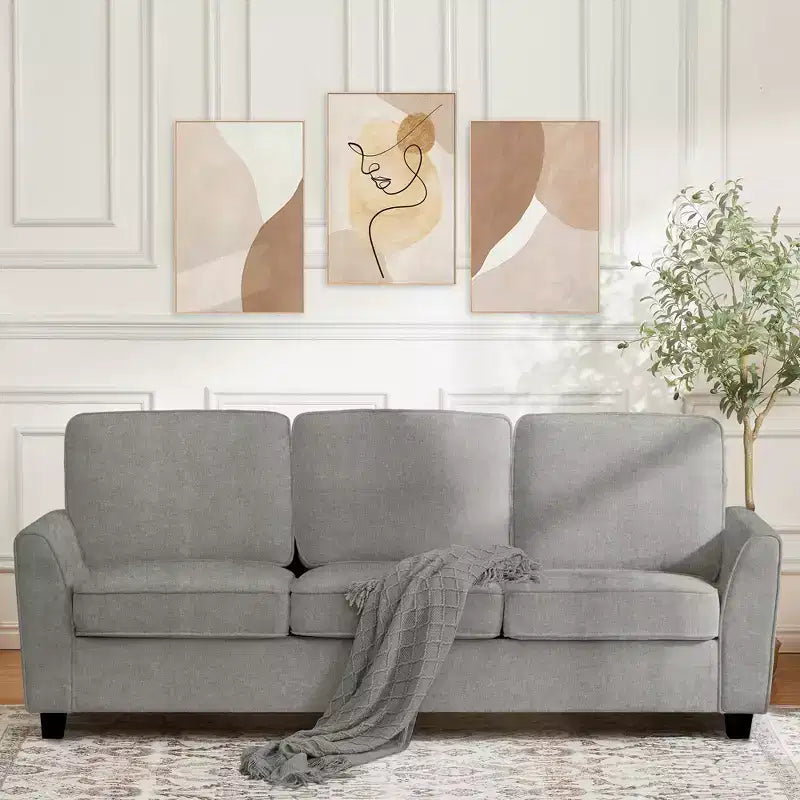 83 Inch Modern 3 Seater Sofa,Deep Seat Couch with Washable Detatchable Covers,Comfy Chenille Couch,Oversized Cloud Sofa for Living Room,Apartment