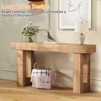 Table d'entrée étroite, table de canapé en bois de 160 cm de long derrière le canapé, console d'entrée de style ferme, parfaite pour le salon, le couloir, la chambre, bois naturel