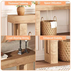 Table d'entrée étroite, table de canapé en bois de 160 cm de long derrière le canapé, console d'entrée de style ferme, parfaite pour le salon, le couloir, la chambre, bois naturel