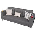 Sofas for Living Room, 84 Inch with Storage Armrests, Comfy Teddy Fleece Small Couch with Cup Holders and Convenient Side Pockets for Apartment