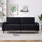 GustoWave Canapé moderne 203 cm - Causeuse avec porte-gobelets et poches latérales, canapé profond pour salon