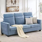 GustoWave Canapé moderne en tissu 89 places pour salon, canapé rembourré en chenille avec housse et appuie-tête amovibles, accoudoirs larges,
