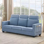 GustoWave Canapé moderne en tissu 89 places pour salon, canapé rembourré en chenille avec housse et appuie-tête amovibles, accoudoirs larges,