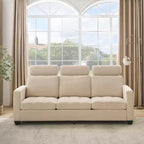 GustoWave Canapé moderne en tissu 89 places pour salon, canapé rembourré en chenille avec housse et appuie-tête amovibles, accoudoirs larges,