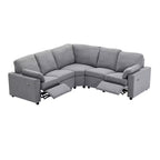 CLIHOME 89 Canapé d'angle inclinable électrique Canapé inclinable de cinéma maison avec deux ports USB, deux tiroirs de rangement