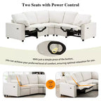 CLIHOME 89 Canapé d'angle inclinable électrique Canapé inclinable de cinéma maison avec deux ports USB, deux tiroirs de rangement