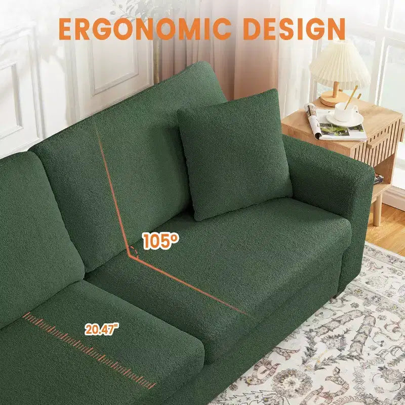 COZONY 83'' Modern Sofa  Deep Seat Couch with Wide Armrests, Washable Cover & Plush Cloud Comfortgrey