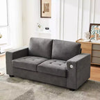 COZONY Canapé Nuage 70" Canapé en Chenille Style Mid-Century, Assise Profonde, Ports USB, Poches Latérales, Aucun Assemblage Requis