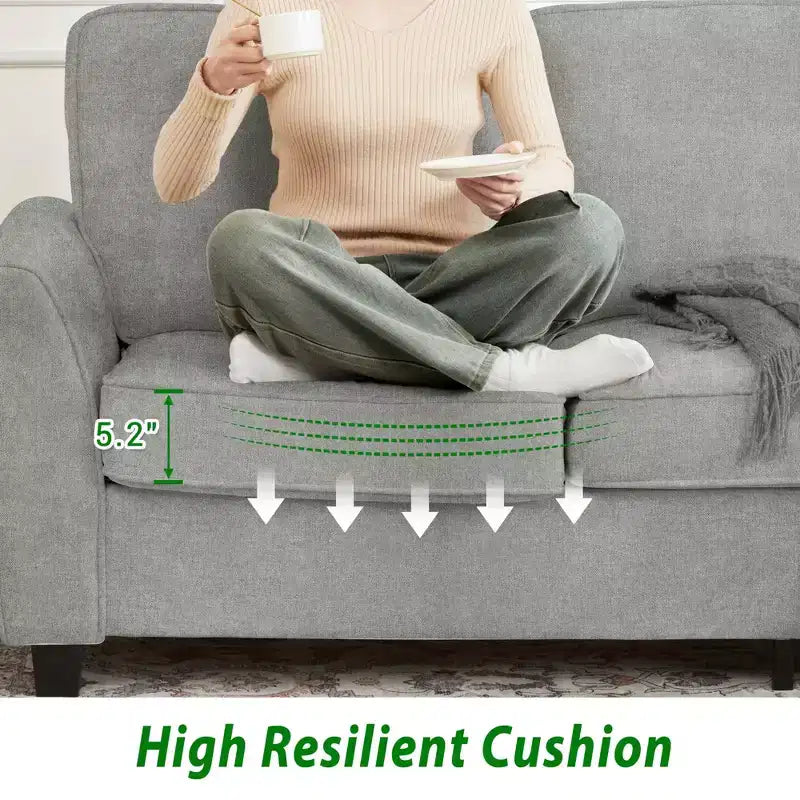 GustoWave 82 Sofa for Living Room, Modern Comfy Sofa with Medium Firm Seat Cushion, Removable Cover, Chenille Fabric Couches