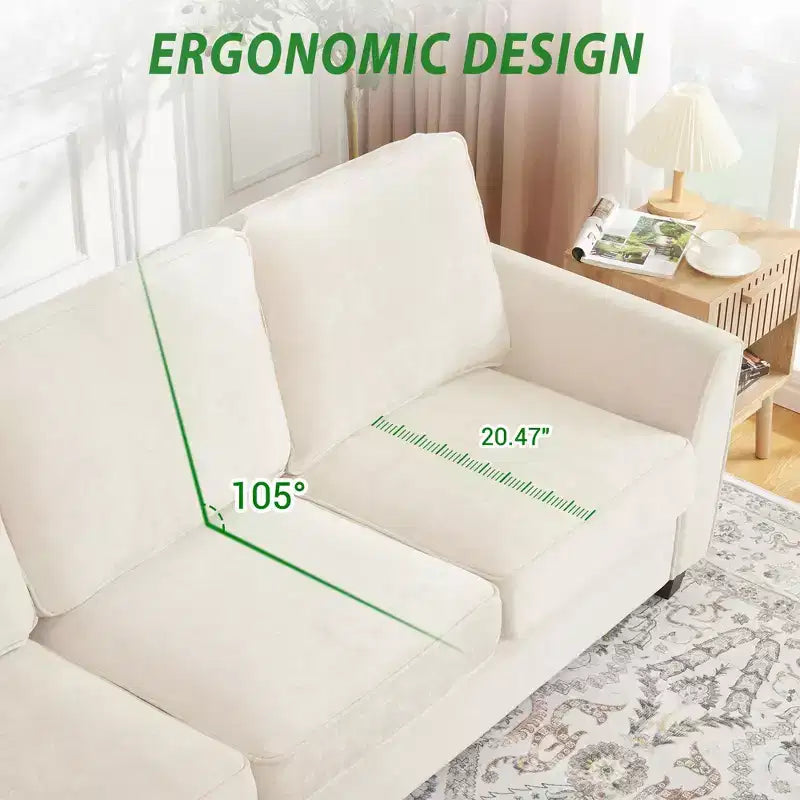 GustoWave 82 Sofa for Living Room, Modern Comfy Sofa with Medium Firm Seat Cushion, Removable Cover, Chenille Fabric Couches