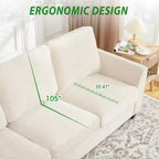 GustoWave 82 Sofa for Living Room, Modern Comfy Sofa with Medium Firm Seat Cushion, Removable Cover, Chenille Fabric Couches