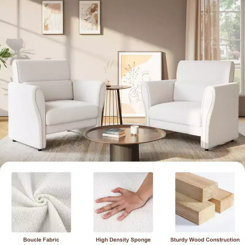 COZONY Canapé moderne pour salon – Canapé rembourré avec dossier haut, coussins lombaires amovibles, assemblage facile