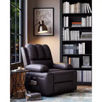 Fauteuil inclinable 22", inclinable manuel en cuir PU avec porte-gobelets et poches latérales, design ergonomique pour chambre d'enfant, salon, chambre à coucher