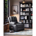 Fauteuil inclinable 22", inclinable manuel en cuir PU avec porte-gobelets et poches latérales, design ergonomique pour chambre d'enfant, salon, chambre à coucher