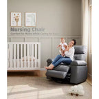 Fauteuil inclinable 22", inclinable manuel en cuir PU avec porte-gobelets et poches latérales, design ergonomique pour chambre d'enfant, salon, chambre à coucher