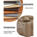 Fauteuil inclinable 22", inclinable manuel en cuir PU avec porte-gobelets et poches latérales, design ergonomique pour chambre d'enfant, salon, chambre à coucher