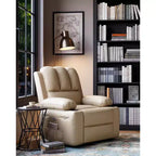 Fauteuil inclinable 22", inclinable manuel en cuir PU avec porte-gobelets et poches latérales, design ergonomique pour chambre d'enfant, salon, chambre à coucher