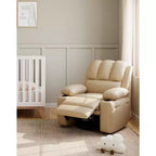 Fauteuil inclinable 22", inclinable manuel en cuir PU avec porte-gobelets et poches latérales, design ergonomique pour chambre d'enfant, salon, chambre à coucher