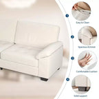 3 Seater Sofa Counch Velvet Upholstered Oversized Loveseat with Soft Spacious Armrests, Comfy Button Tufted Couch