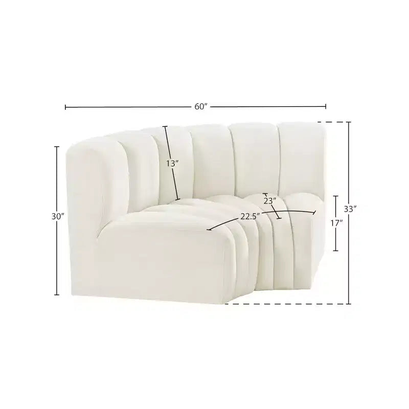 Meridian Furniture, Canapé modulable Arc en velours