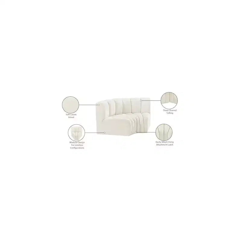 Meridian Furniture, Canapé modulable Arc en velours