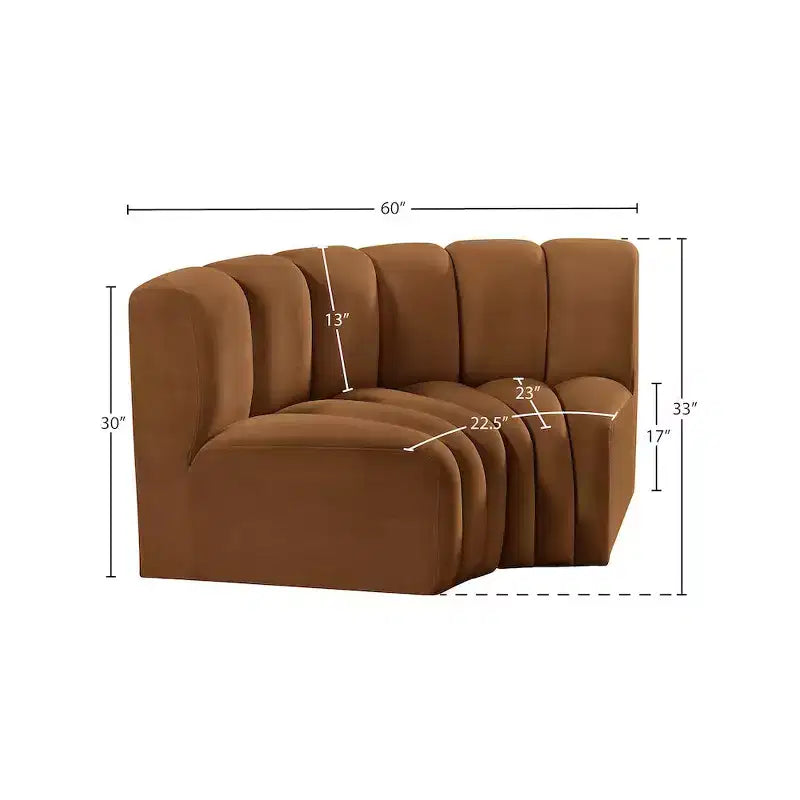 Meridian Furniture, Canapé modulable Arc en velours