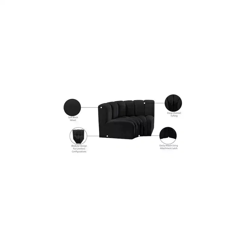 Meridian Furniture, Canapé modulable Arc en velours