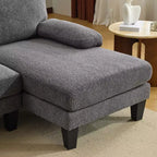 Karl Home |110 in. W Pillow Top Arm Chellie 4-Seat U-shaped Sofa in Green