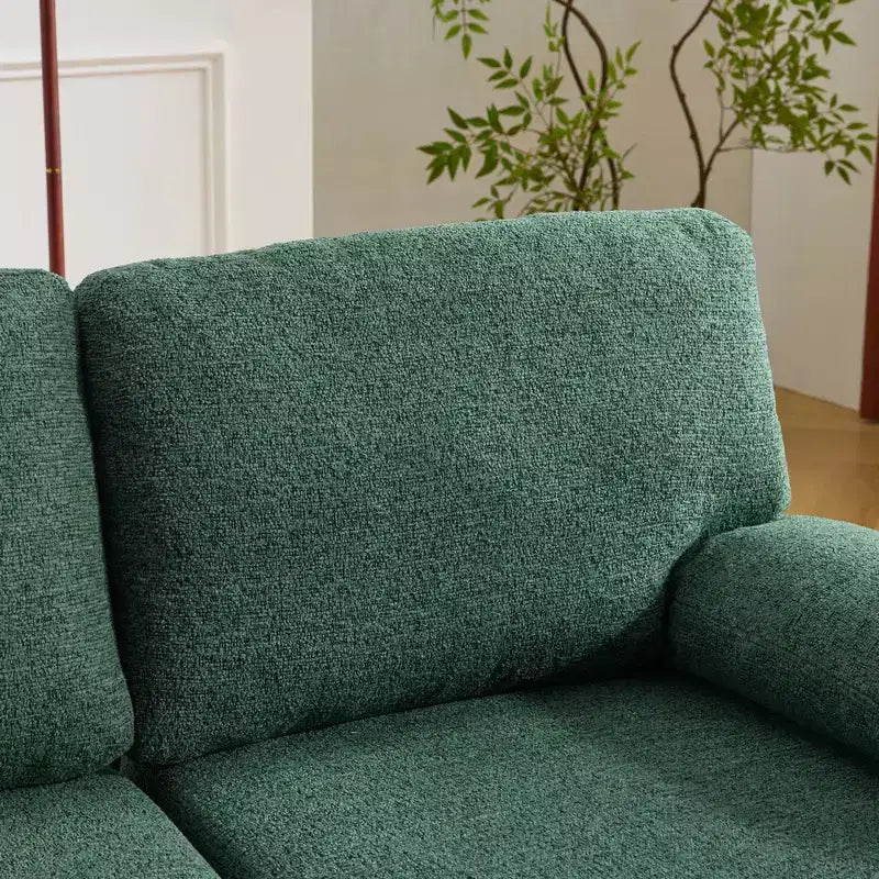Karl Home |110 in. W Pillow Top Arm Chellie 4-Seat U-shaped Sofa in Green