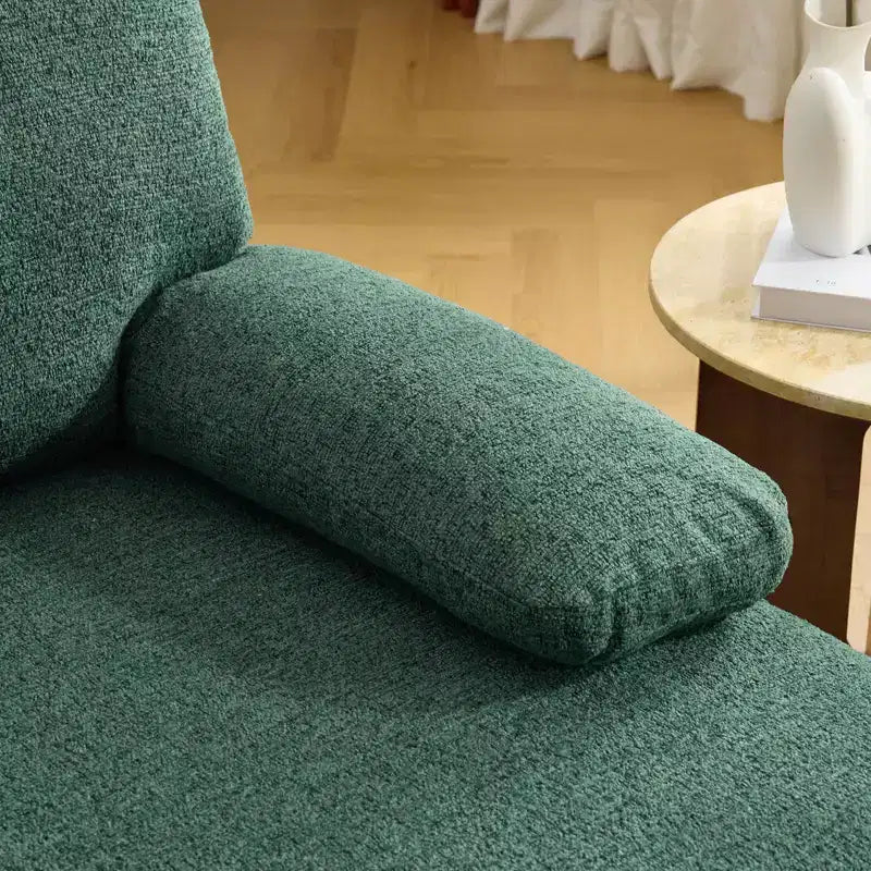 Karl Home |110 in. W Pillow Top Arm Chellie 4-Seat U-shaped Sofa in Green