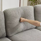 Karl Home |110 in. W Pillow Top Arm Chellie 4-Seat U-shaped Sofa in Green