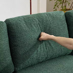 Karl Home |110 in. W Pillow Top Arm Chellie 4-Seat U-shaped Sofa in Green