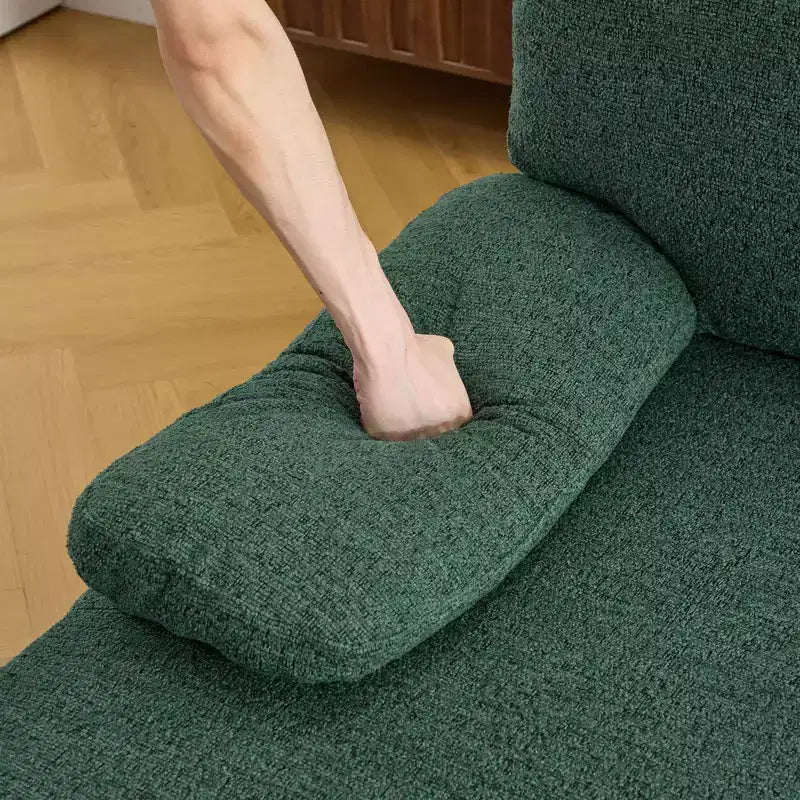 Karl Home |110 in. W Pillow Top Arm Chellie 4-Seat U-shaped Sofa in Green