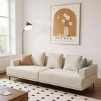 Gaoyangjiaju 109.44 Inch Linen Sofa with Metal Legs for Living Room